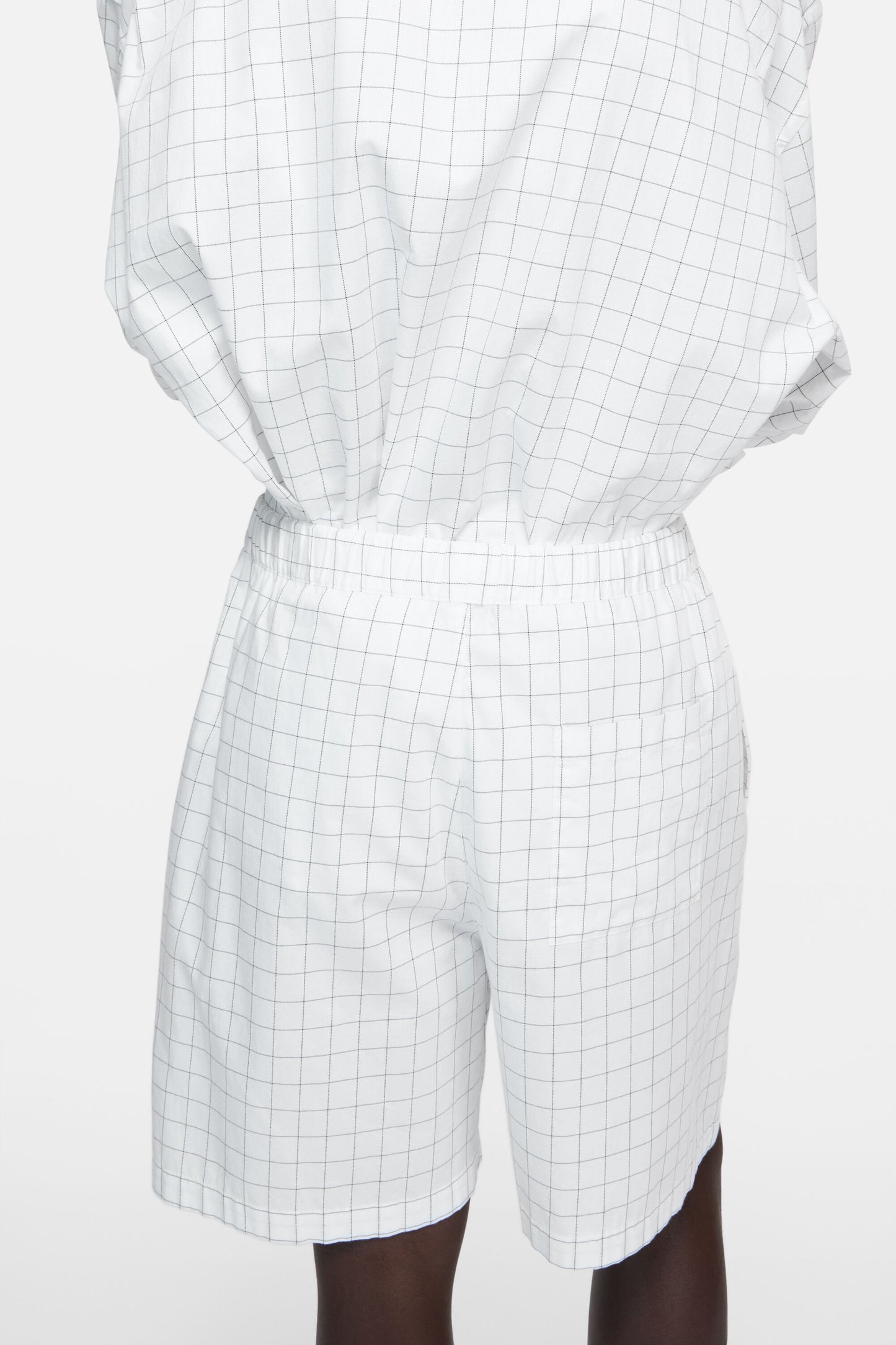 Acne Studios Casual Check Shorts – White / Black