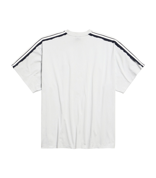 Balenciaga Loop Sports Stripe T-Shirt – White / Navy Cotton
