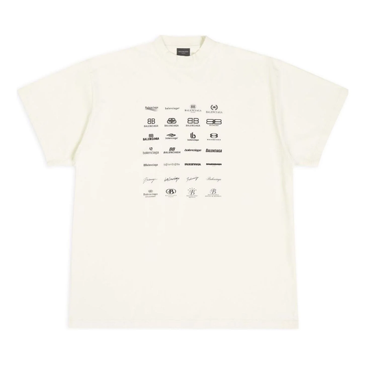 Balenciaga Archives Logos Oversized T-Shirt – Black / White