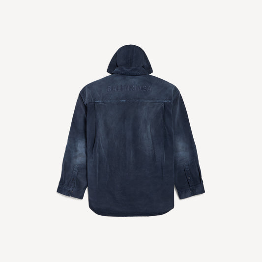 Balenciaga Shirt Parka – Navy Dirty Dark Blue