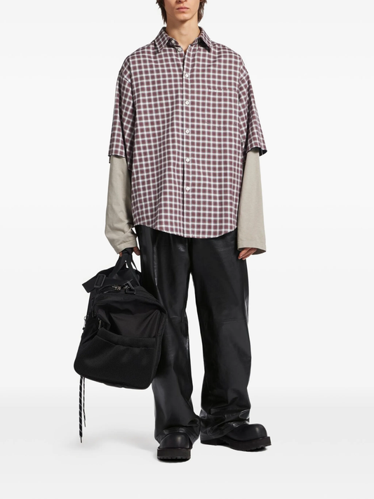 Balenciaga Layered Checked Cotton Shirt