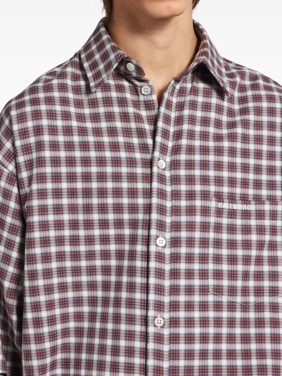 Balenciaga Layered Checked Cotton Shirt