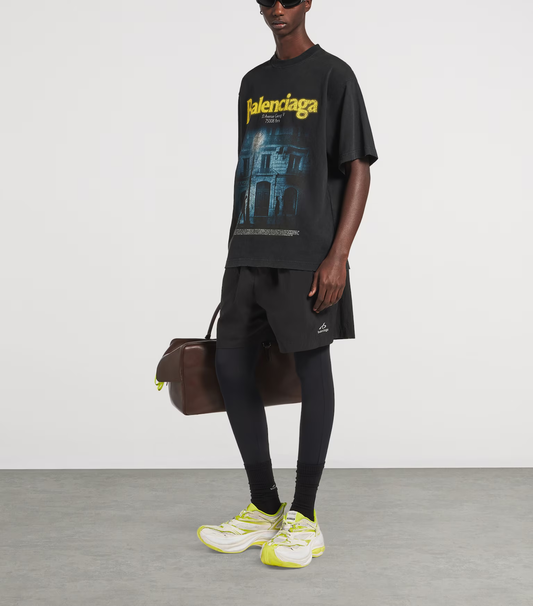 Balenciaga The Address Medium Fit T-Shirt — Washed Black
