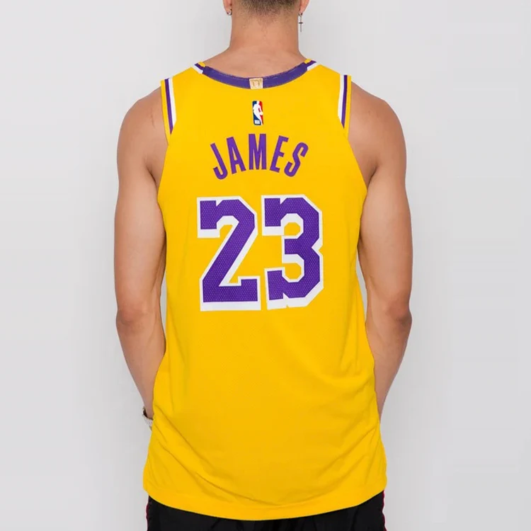 Nike NBA LeBron James Los Angeles Lakers AU Player Edition Connected Jersey - Yellow AA7265-735