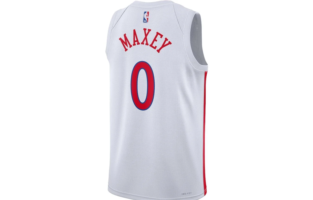 Nike x NBA Philadelphia 76ers Tyrese Maxey Jersey - White - DO9606-105