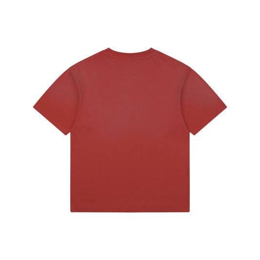 Saint Michael "SAINT!" Cloud & Lightning Bolt Graphic T-Shirt – Washed Red