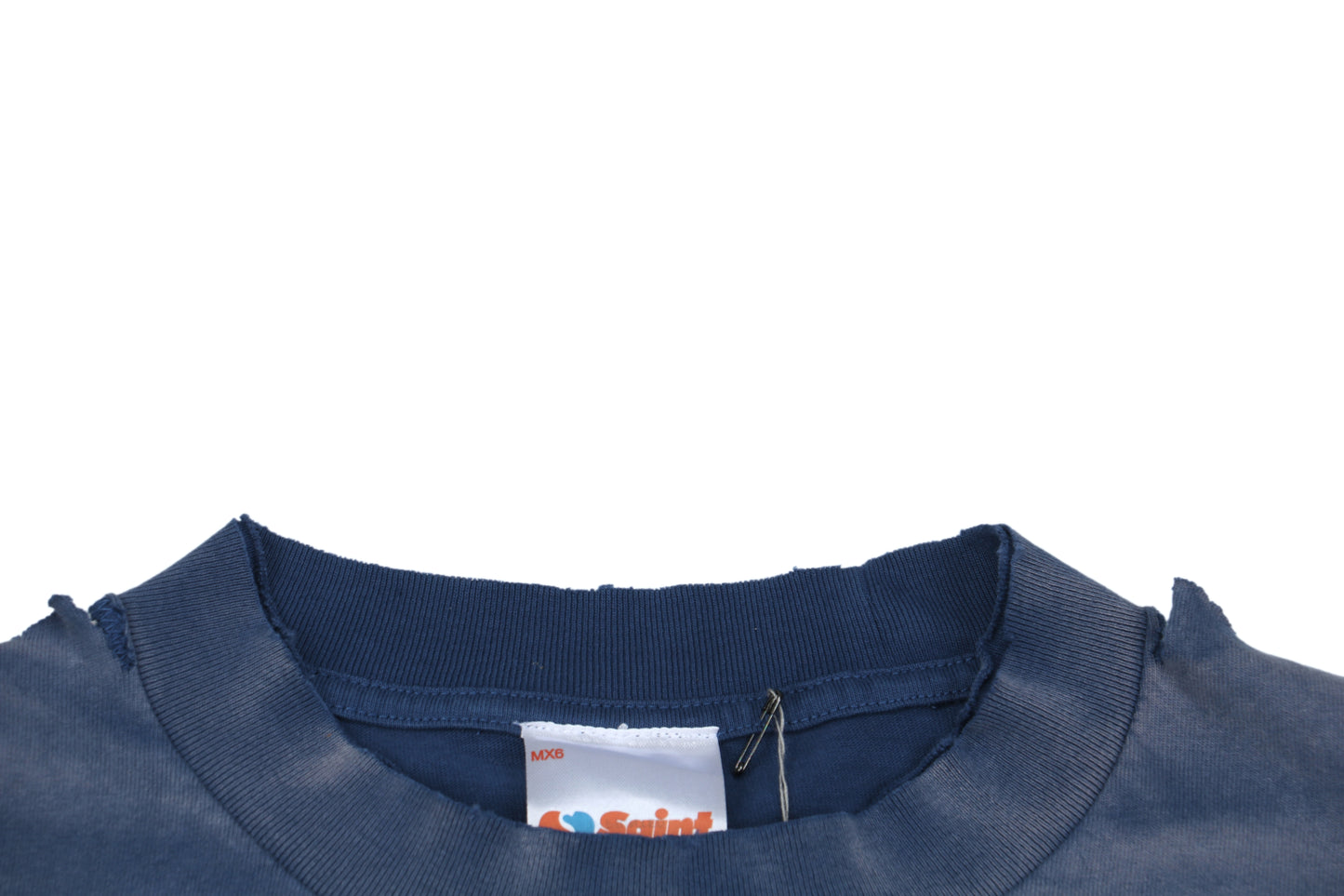 Saint Michael Reality School Distressed S/S T-Shirt – Blue