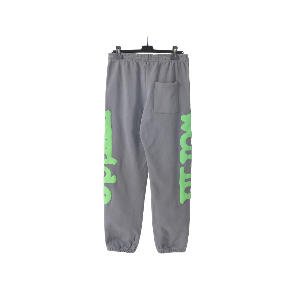 Sp5der Side Leg Logo Sweatpant – Grey / Neon Green