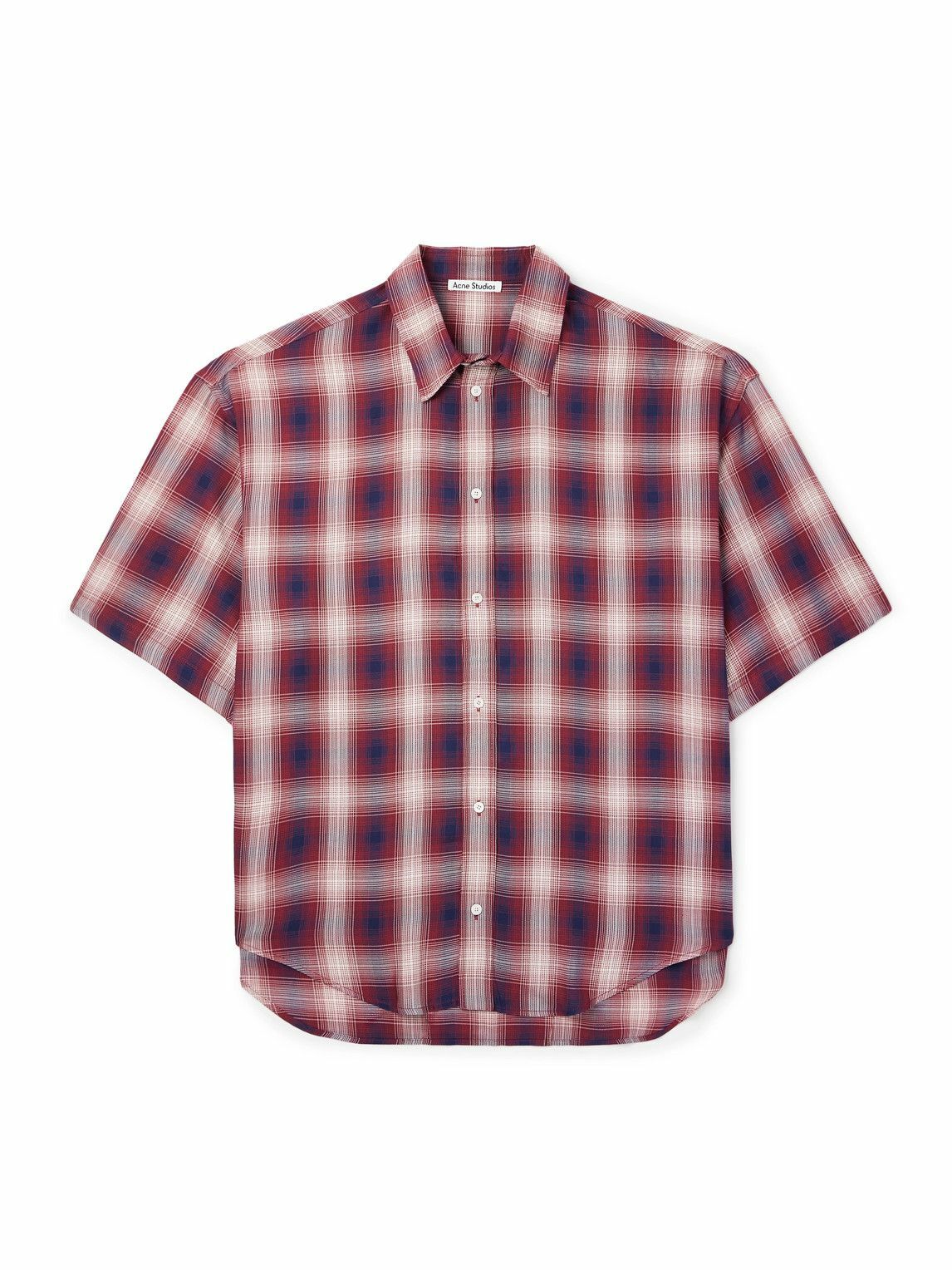 Acne Studios Oversized Checked Woven Shirt – Red