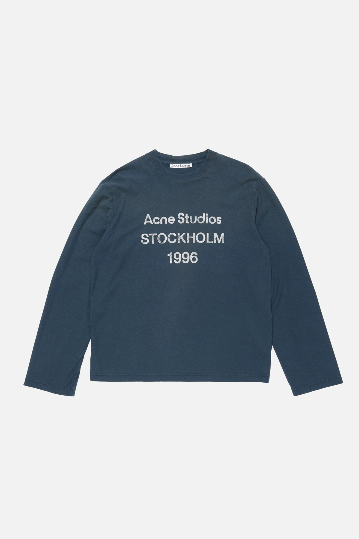 Acne Studios Sprayed 1996 Logo L/S T-Shirt – Slate Blue