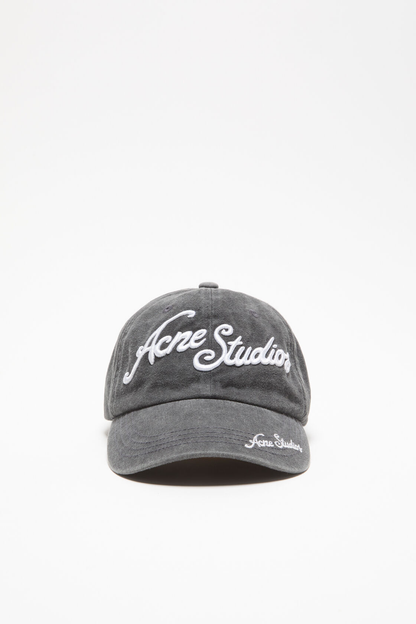 Acne Studios Script Logo Cap – Washed Black