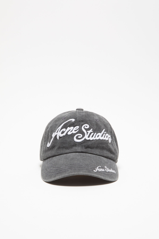 Acne Studios Script Logo Cap – Washed Black
