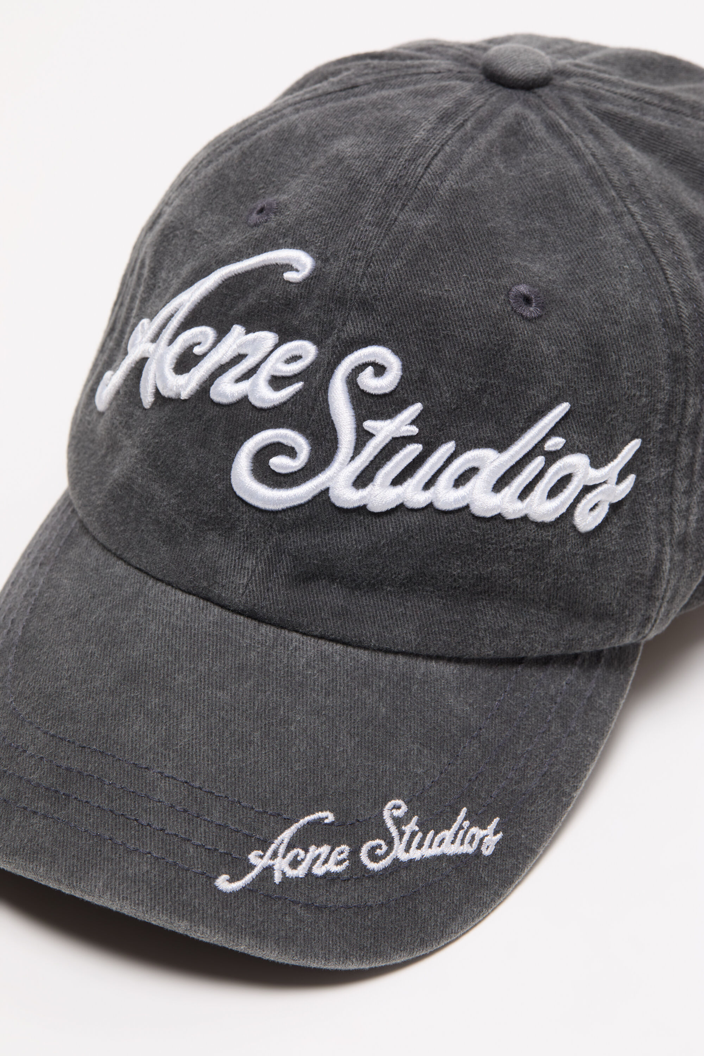Acne Studios Script Logo Cap – Washed Black