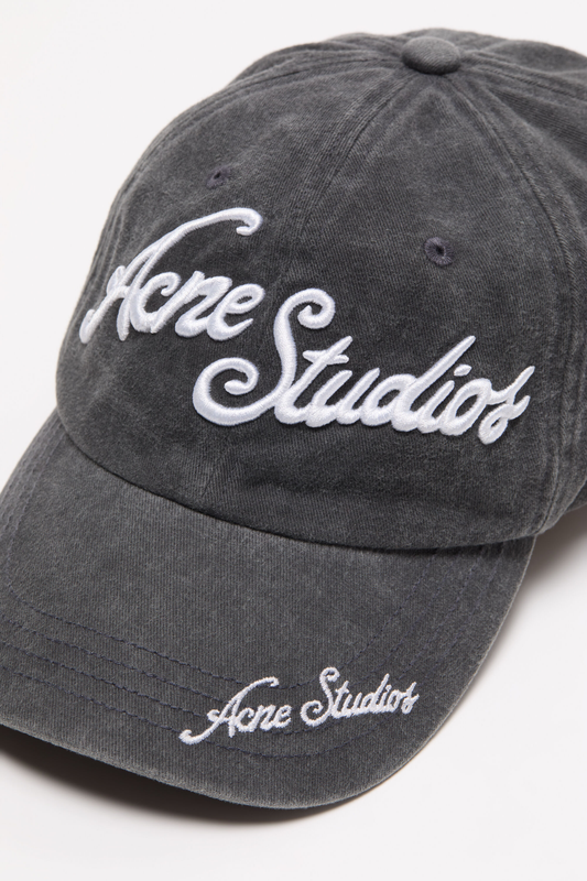 Acne Studios Script Logo Cap – Washed Black