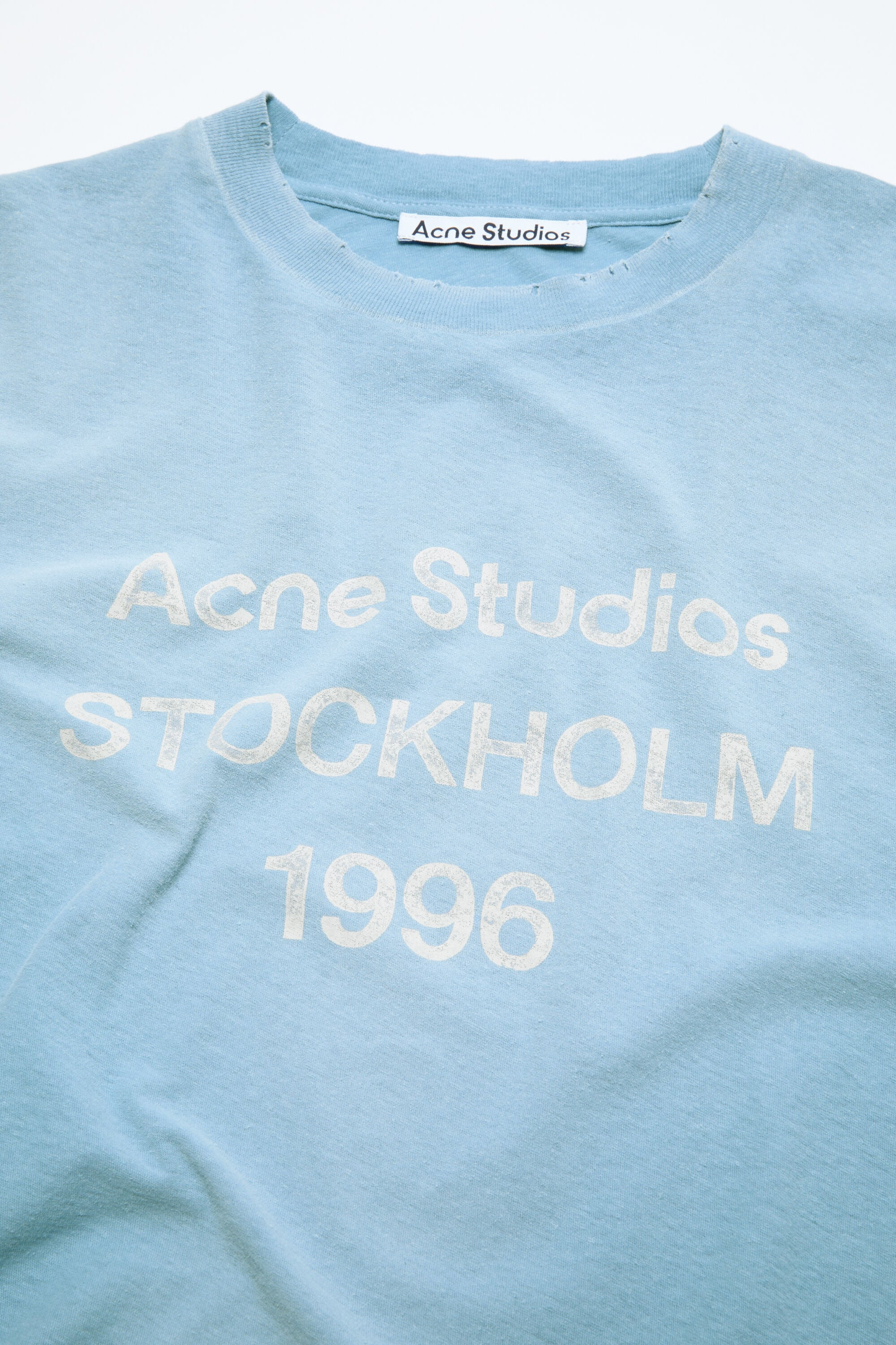 Acne Studios Sprayed 1996 Logo S/S T-Shirt – Cornflower Blue