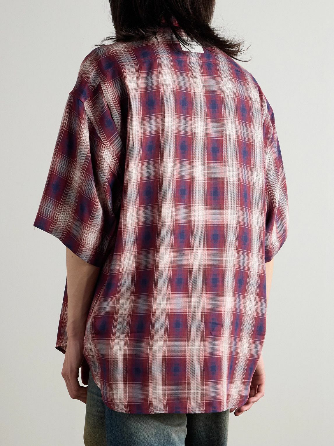 Acne Studios Oversized Checked Woven Shirt – Red