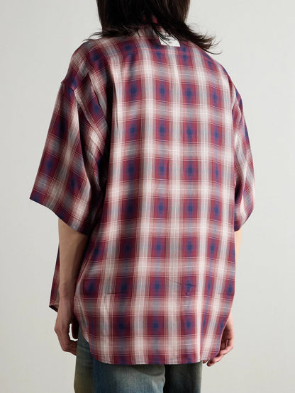 Acne Studios Oversized Checked Woven Shirt – Red