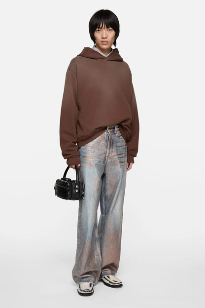 Acne Studios Fleece Logo Hoodie – Chocolate Brown