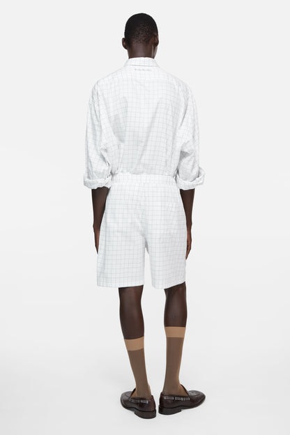 Acne Studios Casual Check Shorts – White / Black