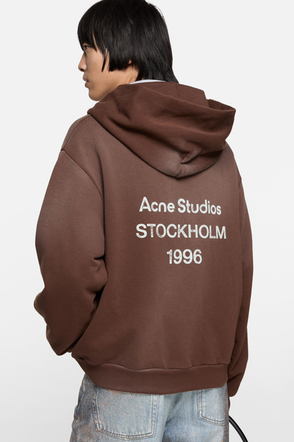 Acne Studios Fleece Logo Hoodie – Chocolate Brown