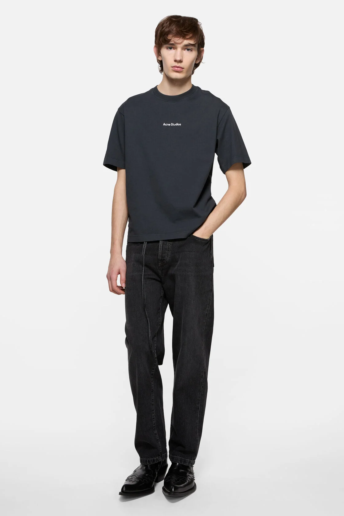 Acne Studios Stamp Logo Relaxed Fit S/S T-Shirt