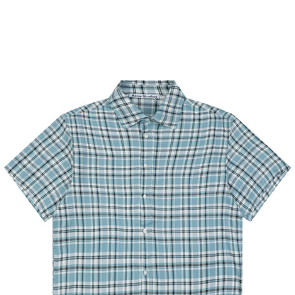 Acne Studios Checked Flannel Shirt – Turquoise / Blue / White