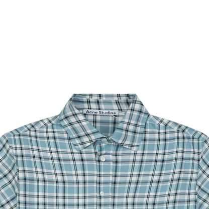Acne Studios Checked Flannel Shirt – Turquoise / Blue / White