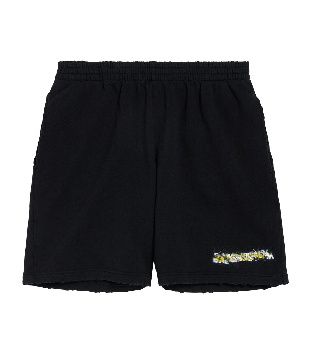 Balenciaga Cotton Messy Spray Logo Shorts