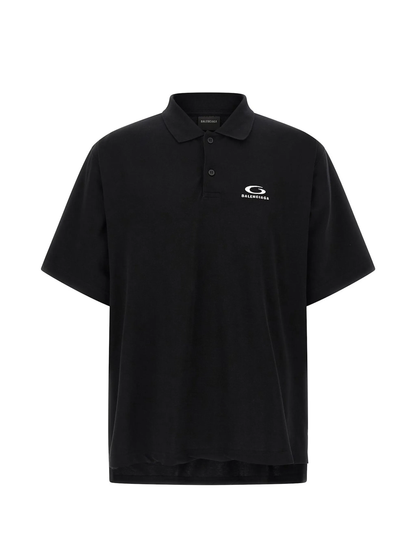 Balenciaga Loop Sports Icon Polo Shirt – Black Cotton Piqué