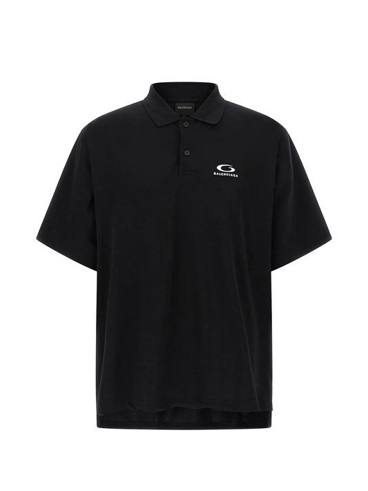 Balenciaga Loop Sports Icon Polo Shirt – Black Cotton Piqué