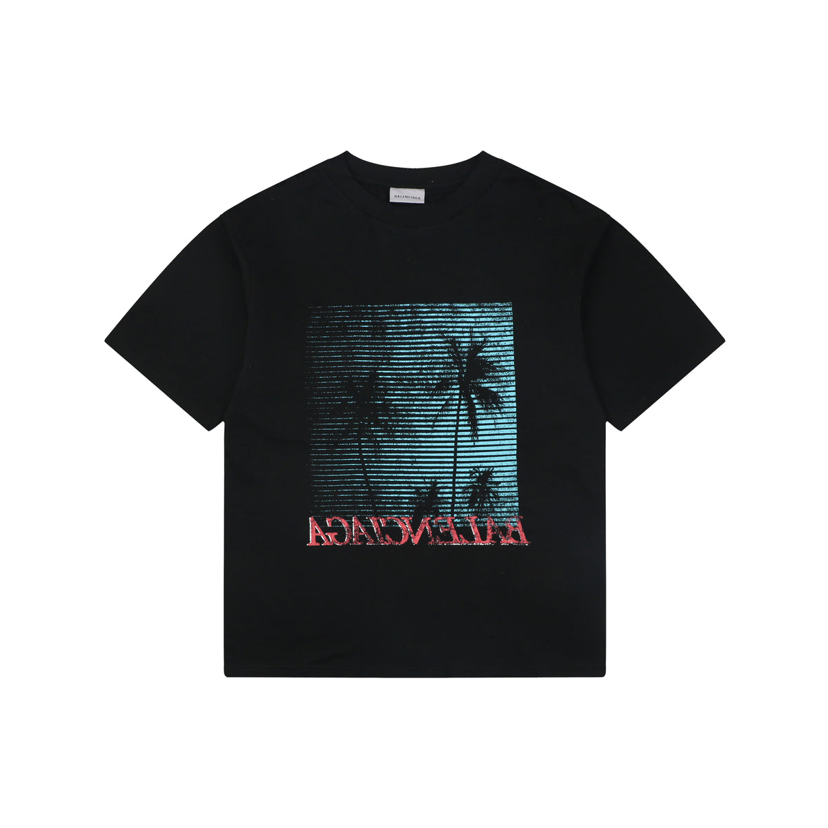 Balenciaga Holiday Graphic Print Cotton T-Shirt — Black