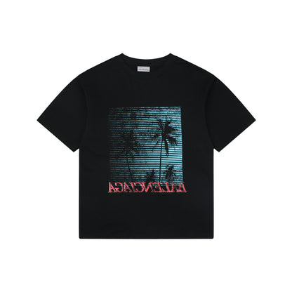 Balenciaga Holiday Graphic Print Cotton T-Shirt — Black