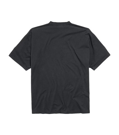 Balenciaga Uniform Crest Logo T-Shirt – Charcoal Oversized Cotton