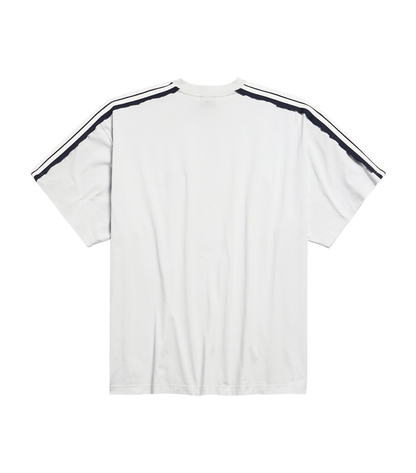 Balenciaga Loop Sports Stripe T-Shirt – White / Navy Cotton