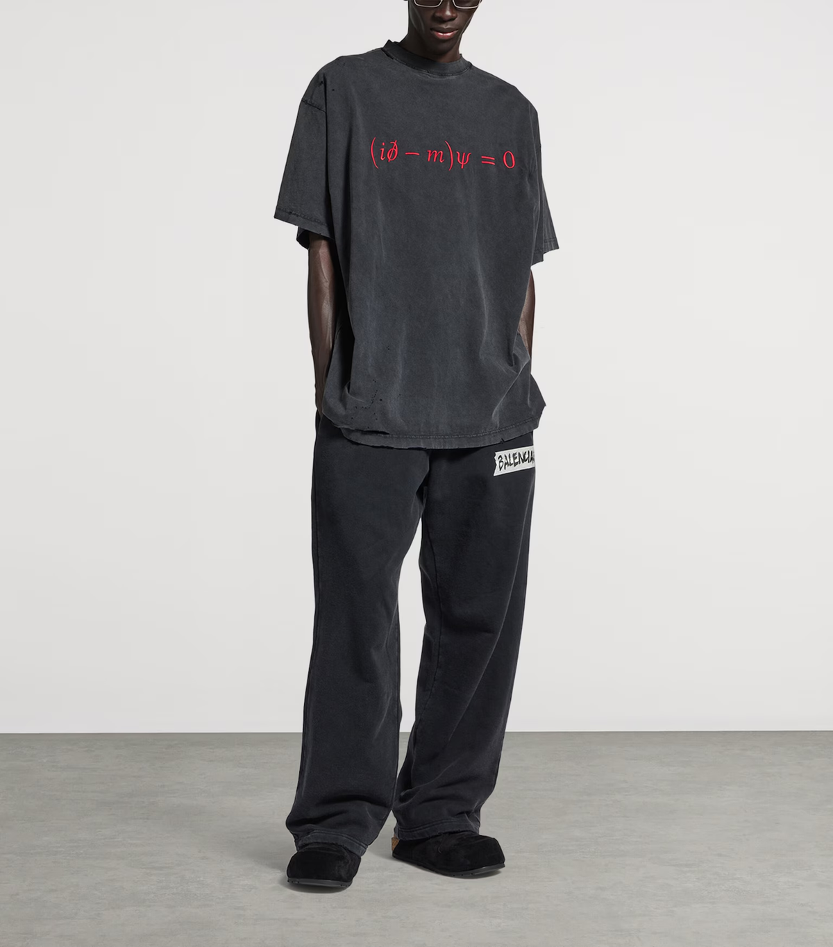 Balenciaga Dirac Formula T-Shirt – Washed Black Cotton