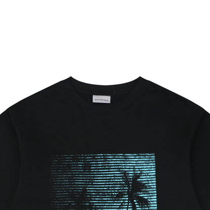 Balenciaga Holiday Graphic Print Cotton T-Shirt — Black