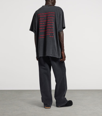 Balenciaga Dirac Formula T-Shirt – Washed Black Cotton