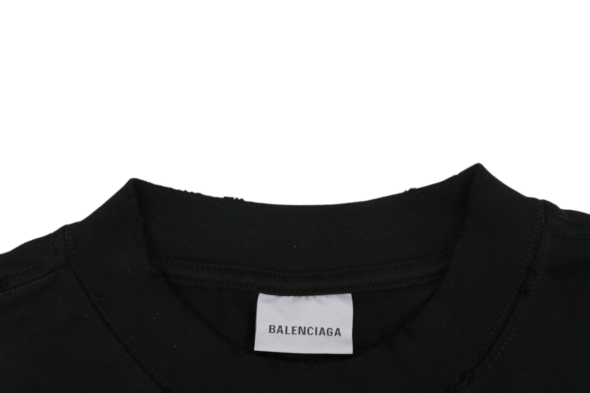 Balenciaga Holiday Graphic Print Cotton T-Shirt — Black