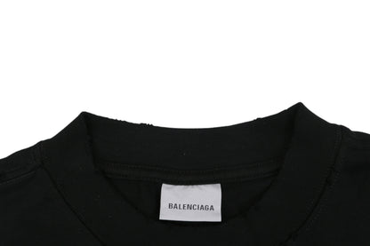 Balenciaga Holiday Graphic Print Cotton T-Shirt — Black