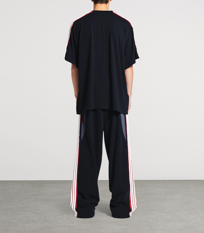 Balenciaga Loop Sports Stripe T-Shirt – Black / Red Cotton