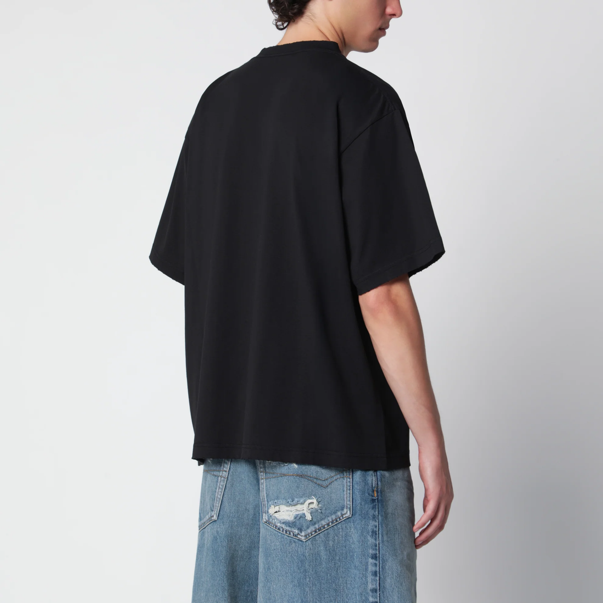 Balenciaga Holiday Graphic Print Cotton T-Shirt — Black