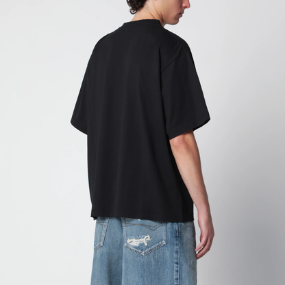 Balenciaga Holiday Graphic Print Cotton T-Shirt — Black