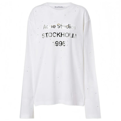 Acne Studios Rhinestone Logo Long-Sleeve T-Shirt