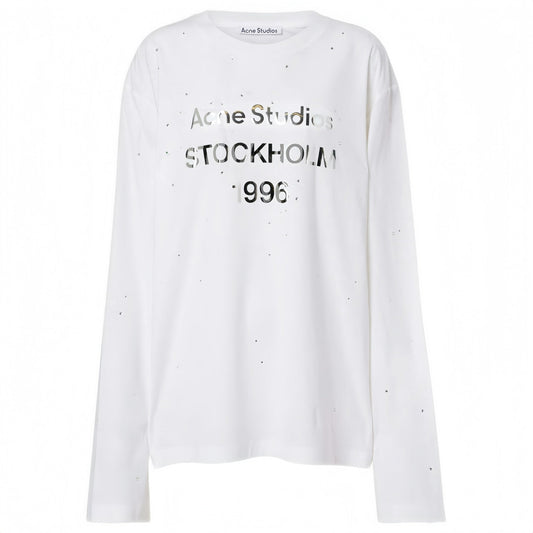 Acne Studios Rhinestone Logo Long-Sleeve T-Shirt
