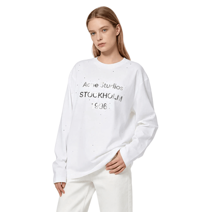 Acne Studios Rhinestone Logo Long-Sleeve T-Shirt