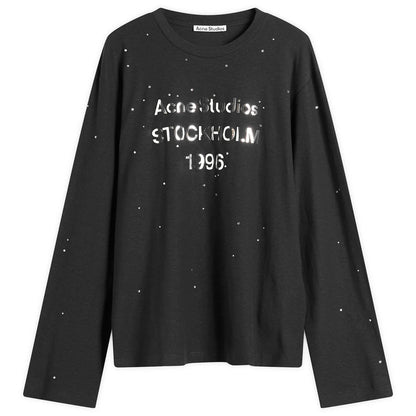 Acne Studios Rhinestone Logo Long-Sleeve T-Shirt