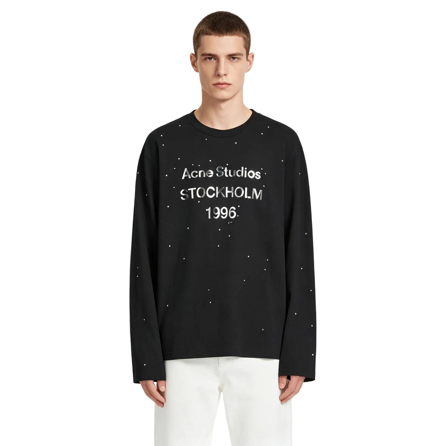 Acne Studios Rhinestone Logo Long-Sleeve T-Shirt