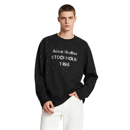 Acne Studios Rhinestone Logo Long-Sleeve T-Shirt