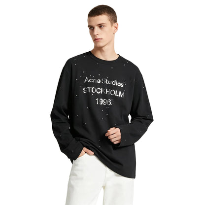 Acne Studios Rhinestone Logo Long-Sleeve T-Shirt