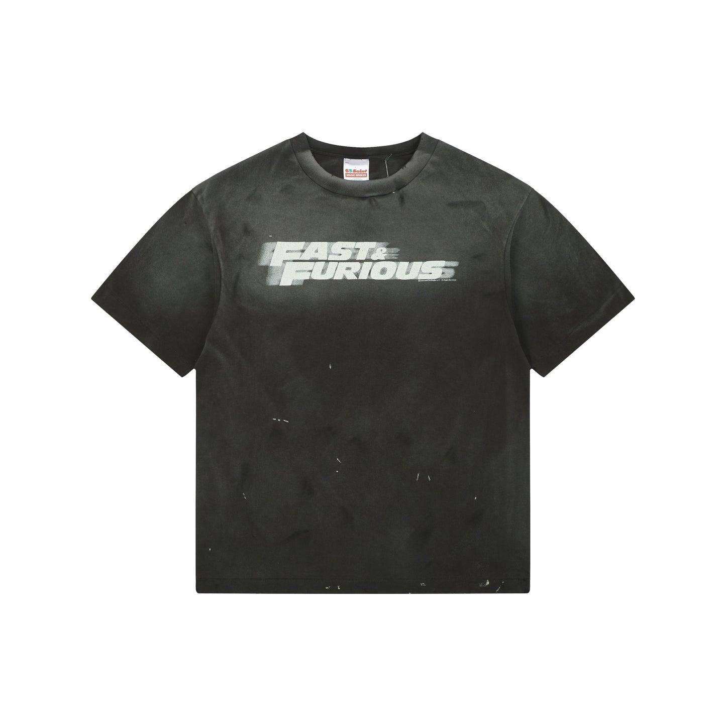 Saint Michael × Fast & Furious Logo Graphic T-Shirt – Washed Black